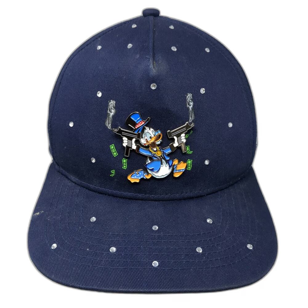 Cash Only 5 Panel Blue Hat One Size Donald Duck Rhinestone Montana Power Respect